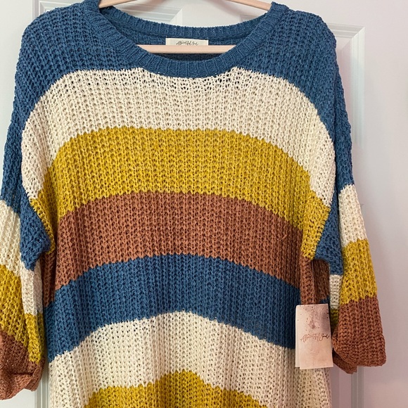 Altar'd State Sweaters | Altard State Multicolor Sweater | Color: Blue/White/Yellow | Size: 18 | 20keelingj's Closet